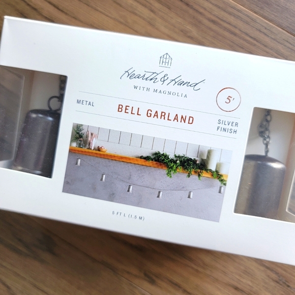 Hearth & Hand Other - 5' Metal Bells Chain Garland Antique Silver - Hearth & Hand with Magnolia